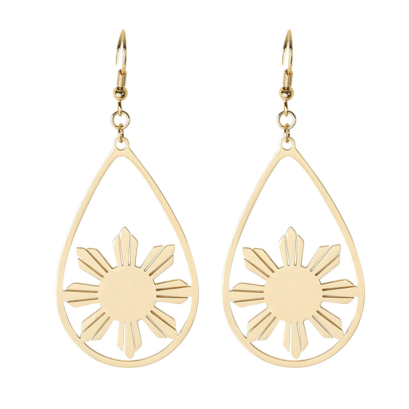 Philippine Sun Teardrop Dangle Earrings