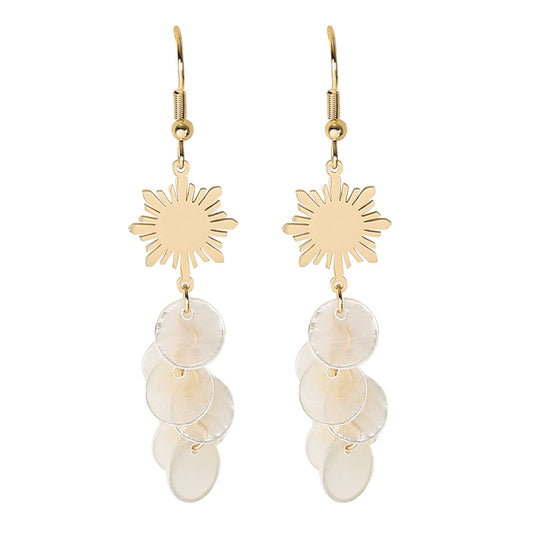 Philippine Sun Capiz Shell Dangle Earrings