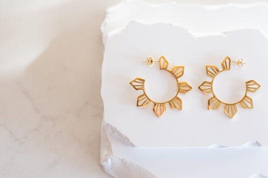Statement Philippine Sun Hoop Earrings