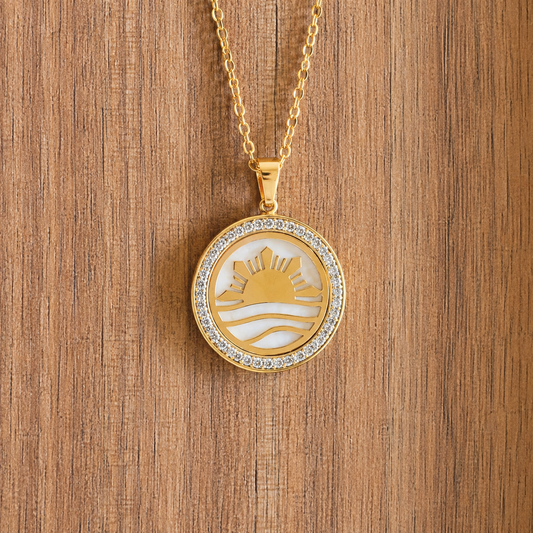 Philippine Sun & Ocean Mother of Pearl Pendant Necklace