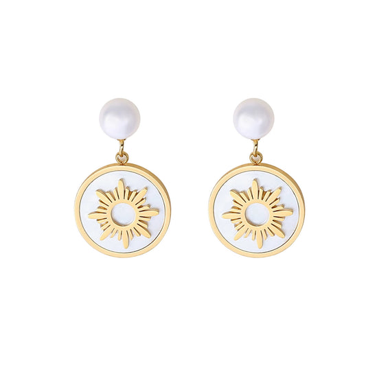 Mother of Pearl Philippine Sun Earrings