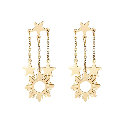 Philippine Sun and Stars Dangle Earrings