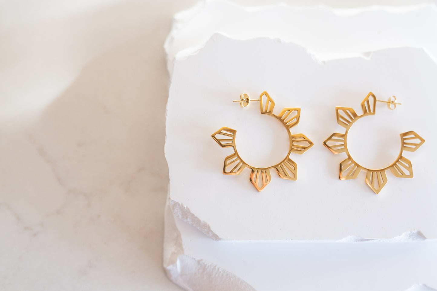 Statement Philippine Sun Hoop Earrings