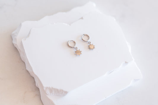 Dainty Philippine Sun Huggie Earrings