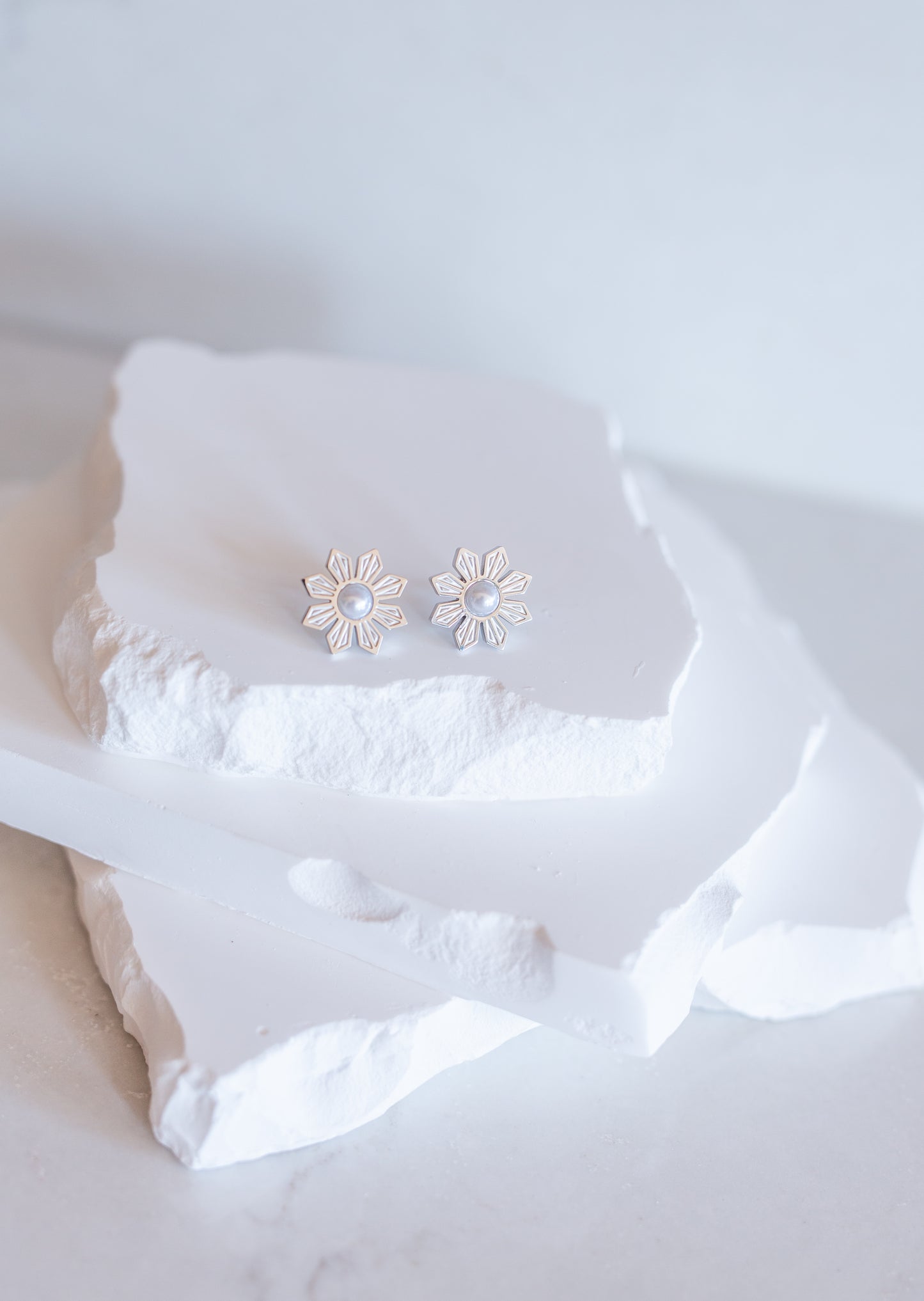 Philippine Sun and Pearl Stud Earrings