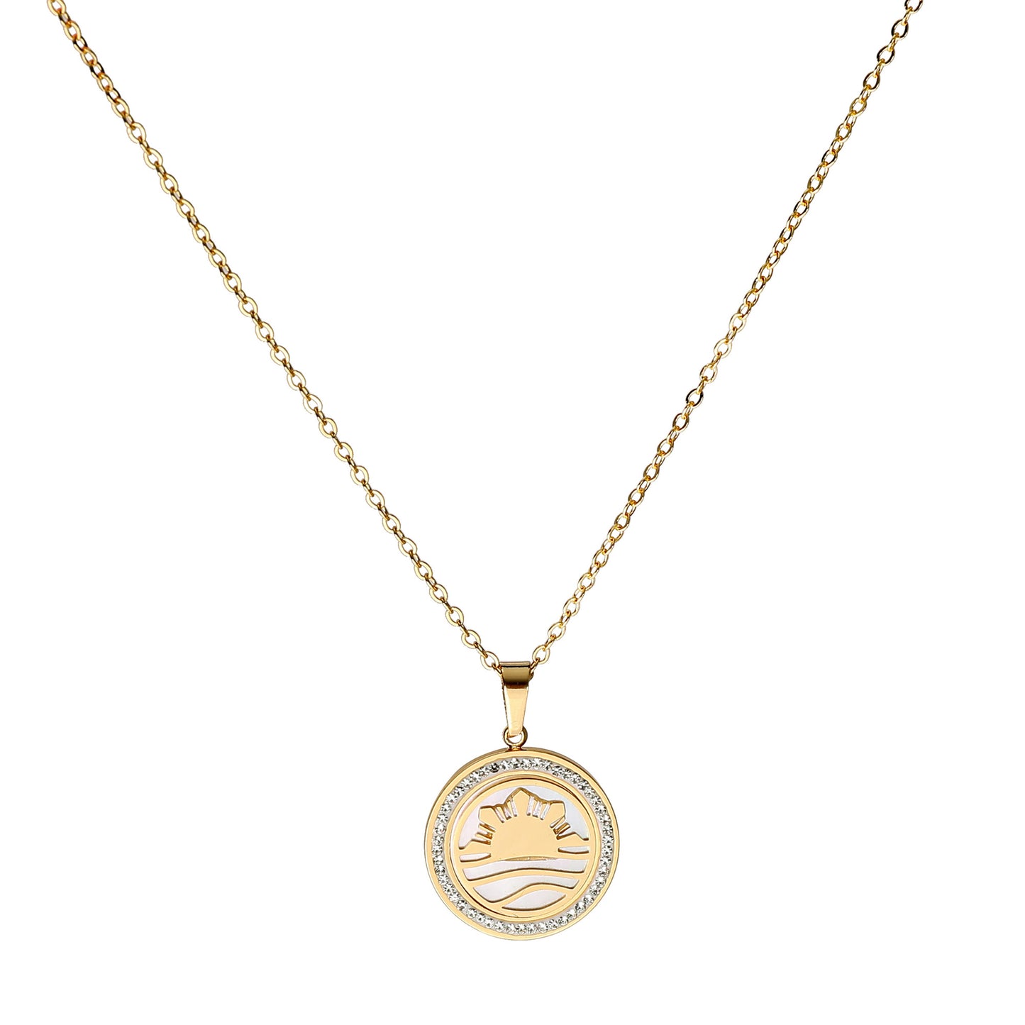 Philippine Sun & Ocean Mother of Pearl Pendant Necklace