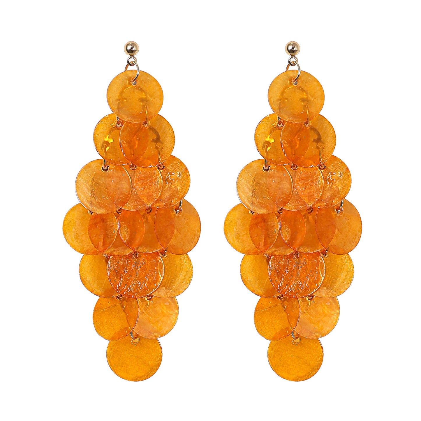 Handcrafted Cascading Capiz Shell Chandelier Earrings